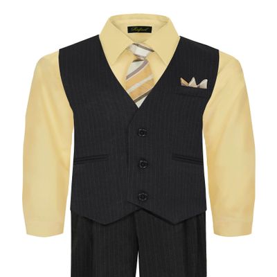 Rafael Boy's 5-Piece Vest and Pant Set - White 2T