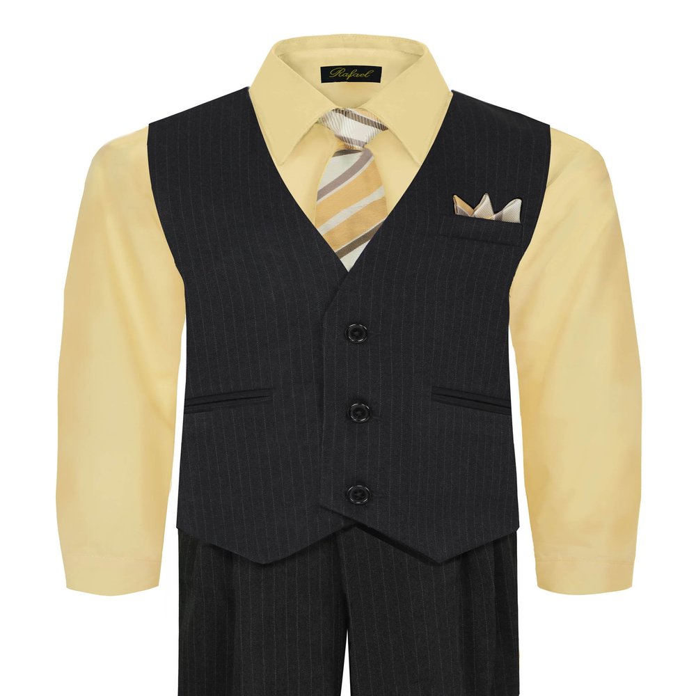Rafael Boy's 5-Piece Vest and Pant Set - White 2T