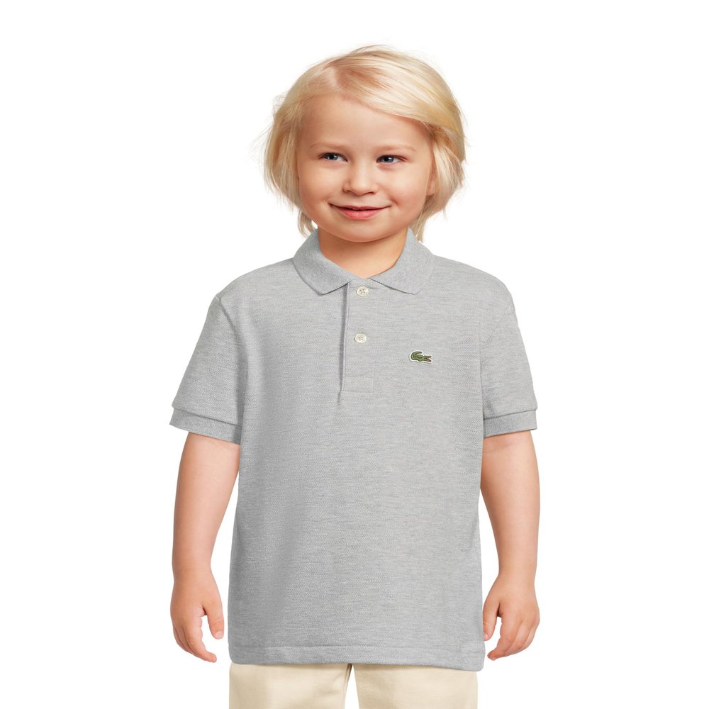 Lacoste Unisex-Child Short Sleeve Classic Pique Polo, Silver Heathered, 6