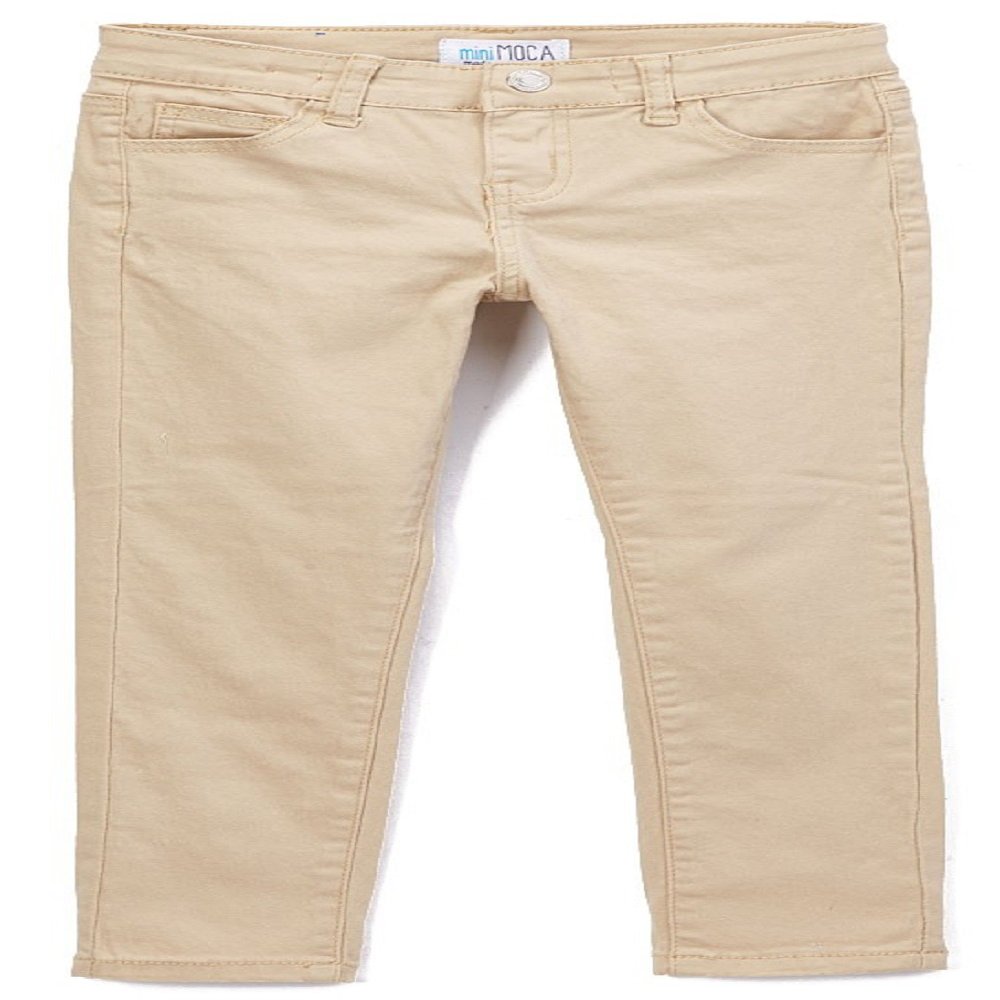 ToBeInStyle Girl's Adjustable Twill Pants - Beige - 4