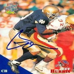 Sports Memorabilia Autograph Warehouse 73592 Jeff Burris Autographed Football Card Notre Dame 1994 Classic No 50