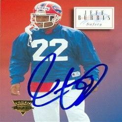 Sports Memorabilia Jeff Burris Autographed Football Card (Buffalo Bills) 1994 Skybox No.183 Rookie