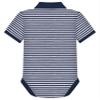 Creative Knitwear College Baby Striped Polo Bodysuit - Notre Dame Fighting Irish Shamrock Navy/Gold Logo, Navy/White, 12 Months view 2
