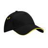 Beechfield Unisex B015 Ultimate 5-Panel Sandwich Peak Cap Black/Yellow view 1