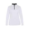 White Ladies Medium Long Sleeve 1/4 Zip Pullover Wicking Sports Jacket view 1