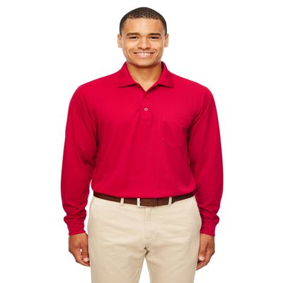 Adult Pinnacle Performance Long-Sleeve Piqu Polo with Pocket 4XL CLASSIC RED