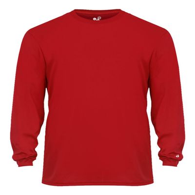 Badger Sport C2 Red Youth Small Long Sleeve Wicking Tee
