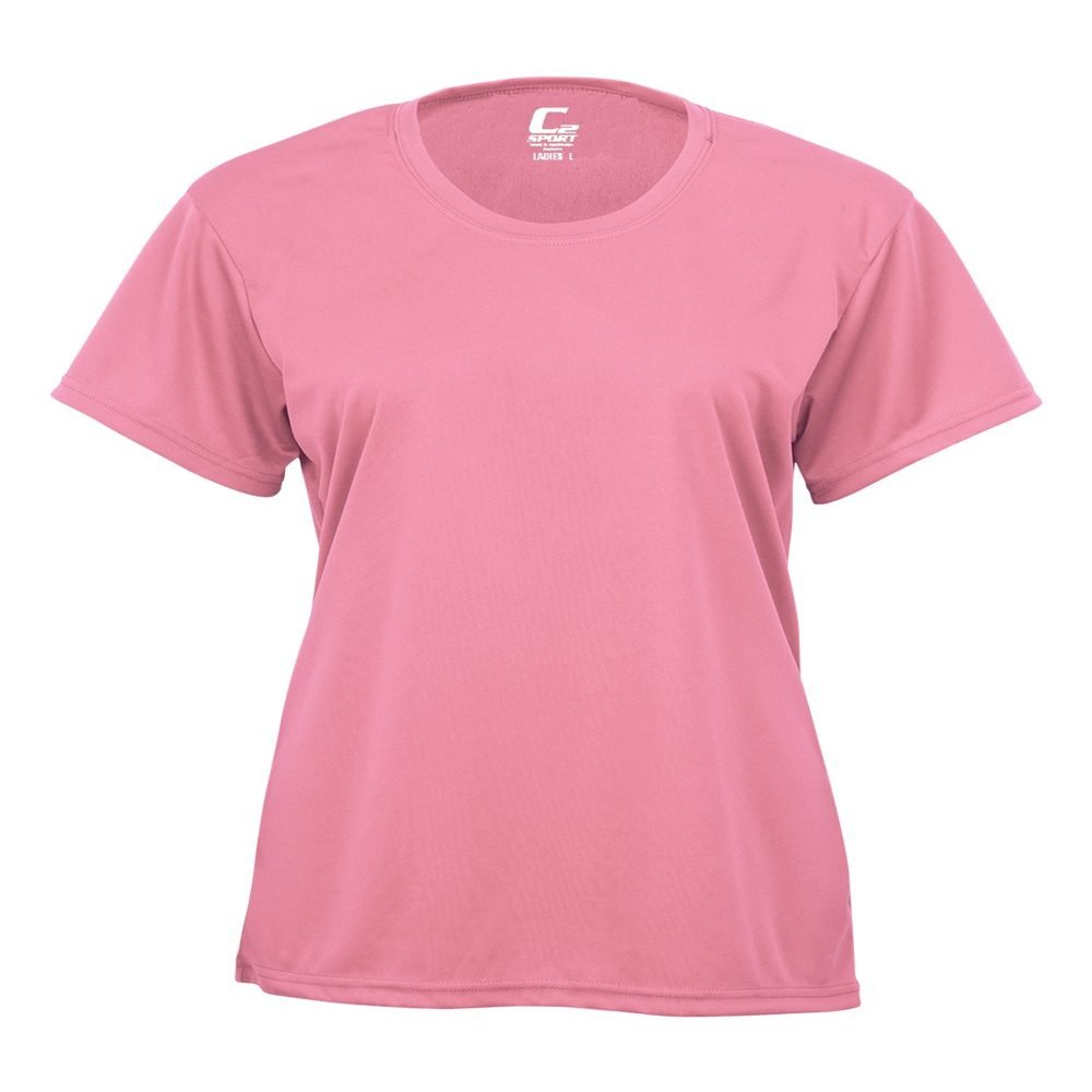 Badger Sport C2 Pink Ladies Large Short Sleeve Wicking Tee