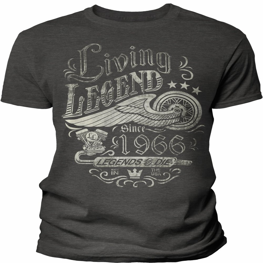 60th Birthday Gift Shirt for Men - Living Legend 1966 Legends Never Die - F/Dk. Heather-4X