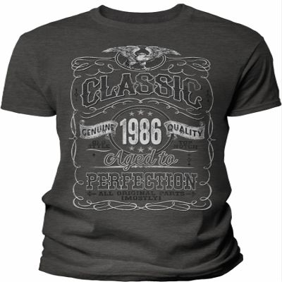 40th Birthday Gift Shirt for Men - Classic 1986 Aged to Perfection - Dk. Heather-002-4X