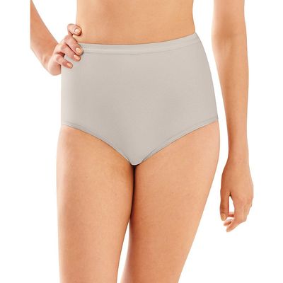Bali Full Cut Fit Cotton Brief, 6/M, Grey Sky Heather