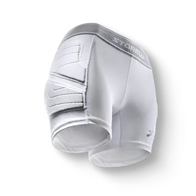 Storelli Womens BodyShield Impact Sliders 2, High-Impact Protection, Sweat-Wicking, UV-Resistant Athletic Undershorts for Soccer & Heavy-Duty Sports, White, Extra Small