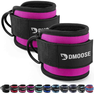 DMoose Ankle Strap for Cable Machine - One Size Fit with Premium Padding, Glute Kickback Ankle Strap, Ankle Cable Straps for Workout, Booty Workout, Leg Extension, Hip Abductors & Lower Body Exercises