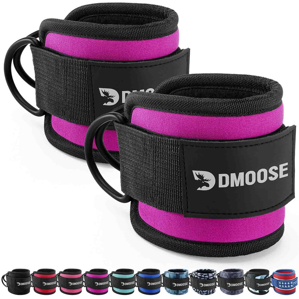 DMoose Ankle Strap for Cable Machine - One Size Fit with Premium Padding, Glute Kickback Ankle Strap, Ankle Cable Straps for Workout, Booty Workout, Leg Extension, Hip Abductors & Lower Body Exercises