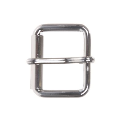 1 1/8" Nickel Plated Simple Roller Buckle, Silver