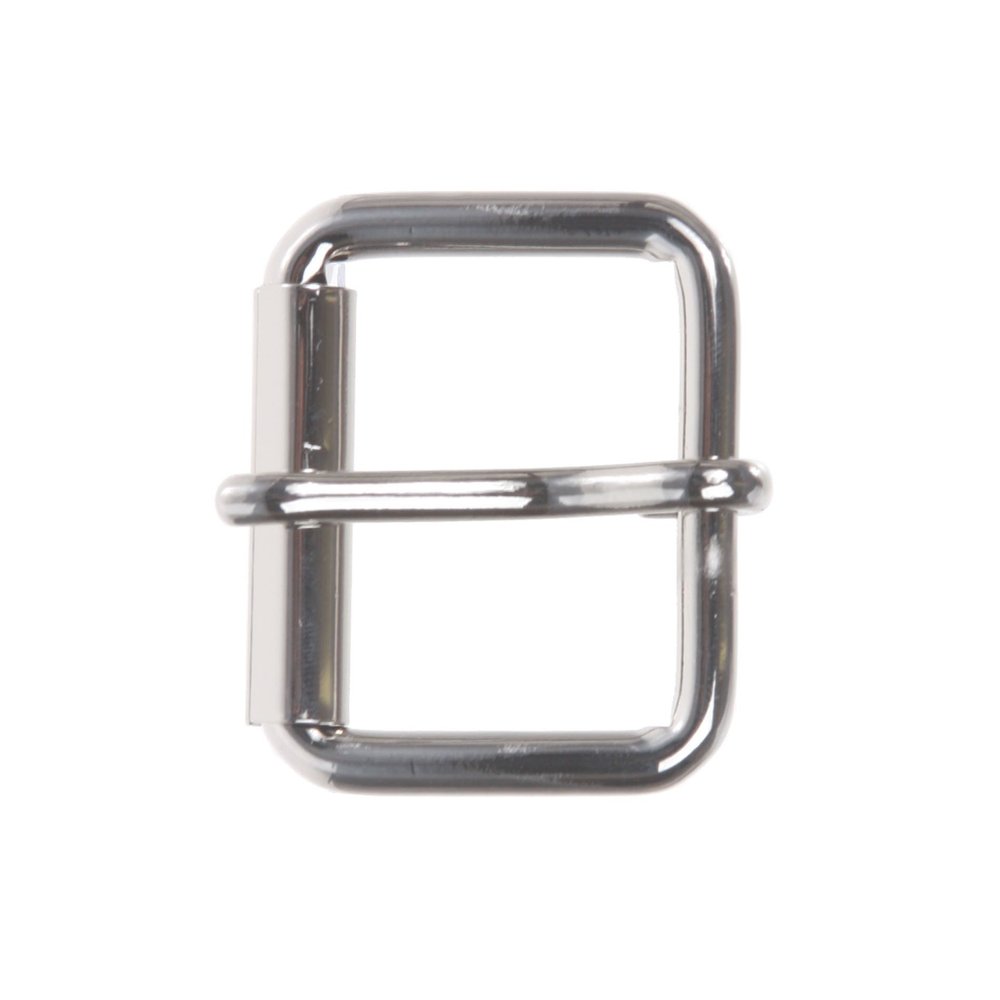 1 1/8" Nickel Plated Simple Roller Buckle, Silver