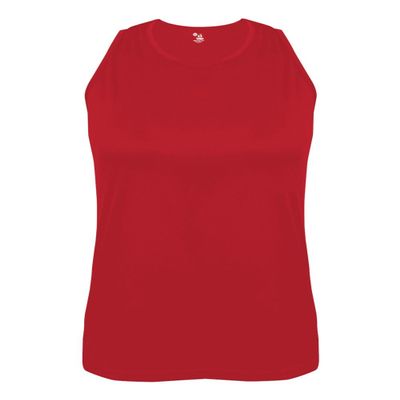 Badger Sport Red Ladies Large Athletic Sleeveless Wicking Tank Top