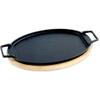 Bayou Classic 7409 Fiesta Fajita Pan w/ Wooden Trivet Perfect For Oven-To-Table Presentation Of Sizzling Skirt Steak Chicken And Veggie Fajitas view 1