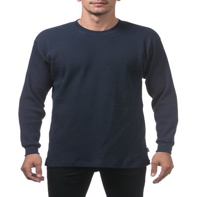 Pro Club Men's Heavyweight Cotton Long Sleeve Thermal Top, X-Large, Navy