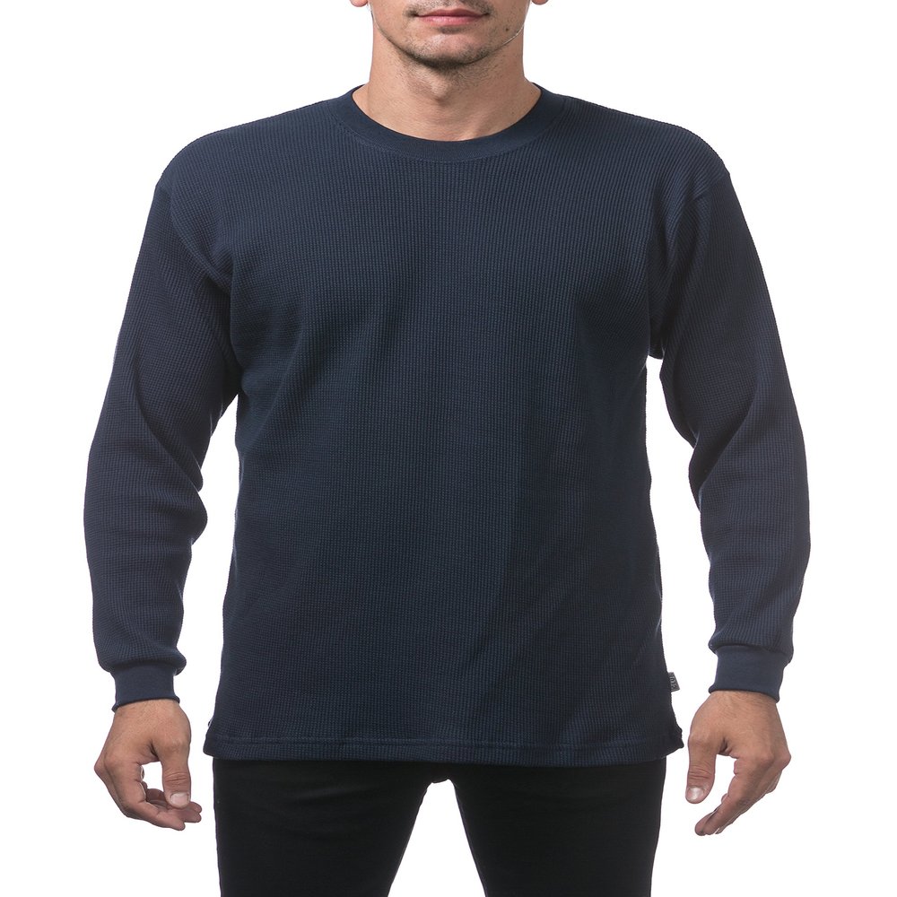 Pro Club Men's Heavyweight Cotton Long Sleeve Thermal Top, X-Large, Navy