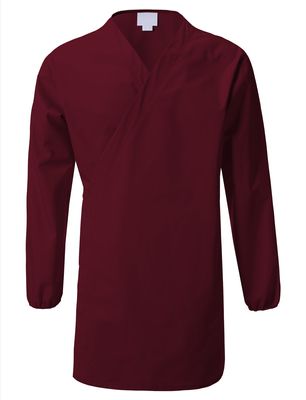 7 Encounter Unisex Multifunctional Long Sleeves Wrap Smock Burgundy Size S/M