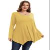 LARACE Womens Long Sleeve Flattering Comfy Tunic Loose Fit Flowy Top (3x, Yellow) view 2