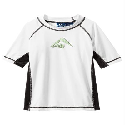 Kanu Surf Little Boys Haywire UPF 50+ Sun Protective Rashguard Swim Shirt, Flex White, 4T