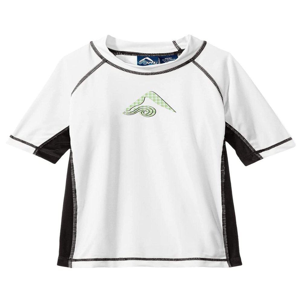 Kanu Surf Little Boys Haywire UPF 50+ Sun Protective Rashguard Swim Shirt, Flex White, 4T