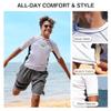 Kanu Surf Little Boys Haywire UPF 50+ Sun Protective Rashguard Swim Shirt, Flex White, 4T view 3