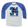 500 LEVEL Auston Matthews 3/4 Sleeve T-Shirt (Baseball Tee, XXX-Large, Royal/Ash) - Auston Matthews Game B view 1