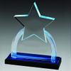 SHOP AWARDS AND GIFTS Acrylic Clear Star Trophy Award Personalized, Customizable Engraved Work Business Prizes, Blue Reflective Black Base, 9 3/4 Inch view 1