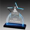 SHOP AWARDS AND GIFTS Acrylic Clear Star Trophy Award Personalized, Customizable Engraved Work Business Prizes, Blue Reflective Black Base, 9 3/4 Inch view 2