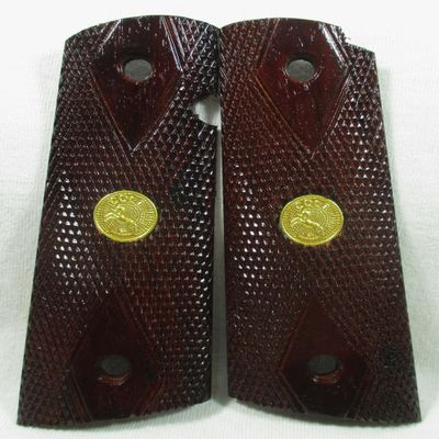 Wood Grips Double Diamond for COLT 1911 Full Size, Clone, Kimber, Commander,