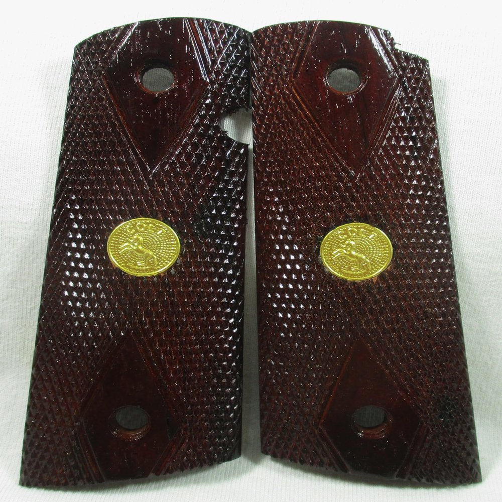 Wood Grips Double Diamond for COLT 1911 Full Size, Clone, Kimber, Commander,
