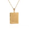 18k Gold-Filled Cross Locket Pendant Necklace with Engraved Cross view 1