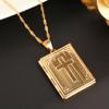 18k Gold-Filled Cross Locket Pendant Necklace with Engraved Cross view 2