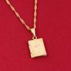 18k Gold-Filled Cross Locket Pendant Necklace with Engraved Cross view 4