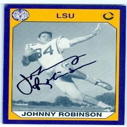 Sports Memorabilia Johnny Robinson Autographed Football Card (LSU Tigers) 1990 College Collection No.175