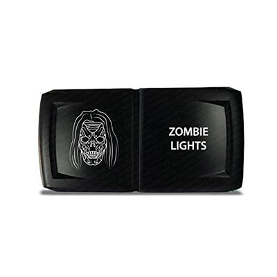 CH4X4 Rocker Switch V2 Zombie Lights Symbol 7 - Horizontal - Blue Led