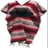 Sharpshooter Clint Eastwood Western Black Cowboy Hat & Red Poncho Set (Small Black Hat & Red Poncho, Small Black Hat & Red Poncho) view 1