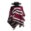 Sharpshooter Clint Eastwood Western Black Cowboy Hat & Burgandy Poncho Set (Small Black Hat & Burgandy Poncho, Small Black Hat & Burgandy Poncho) view 1