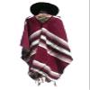 Sharpshooter Clint Eastwood Western Black Cowboy Hat & Burgandy Poncho Set (Small Black Hat & Burgandy Poncho, Small Black Hat & Burgandy Poncho) view 4