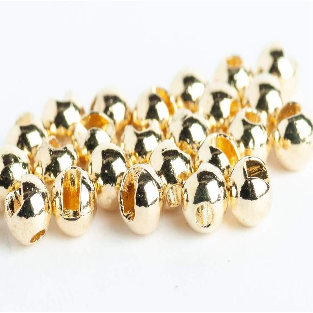 Blue Wing Olive Slotted Tungsten Beads for Fly Tying- 100 Pack (Gold, 3.2 mm (1/8"))
