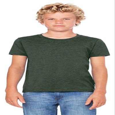 Bella + Canvas Youth Jersey Short-Sleeve T-Shirt S HEATHER FOREST
