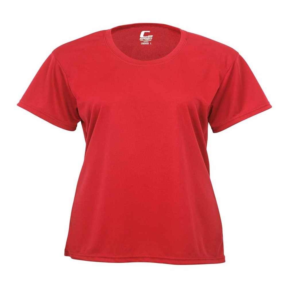 Badger Sport C2 Red Ladies Medium Short Sleeve Wicking Tee