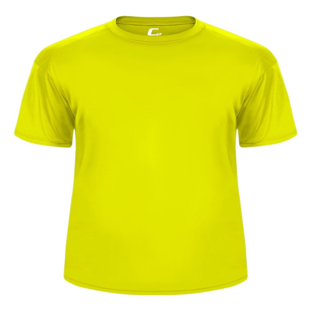 Badger Sport C2 Bright Yellow Youth Small Short Sleeve Wicking Tee