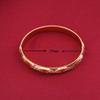 18K Gold Plated Texture Ethiopian Bangle Bracelet Africa Arab Dubai Gold Bangle Bracelet (K) view 4