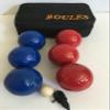 BuyBocceBalls Listing - 73mm Metal Petanque/Boules 6 Ball Set with 3 Blue and 3 red Balls and Black Bag view 2