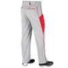 CHAMPRO Youth Triple Crown OB2 Open-Bottom Loose Fit Baseball Pants with Adjustable Inseam and Reinforced Sliding Areas , Grey, Scarlet, Large view 3