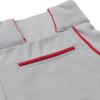 CHAMPRO Youth Triple Crown OB2 Open-Bottom Loose Fit Baseball Pants with Adjustable Inseam and Reinforced Sliding Areas , Grey, Scarlet, Large view 4